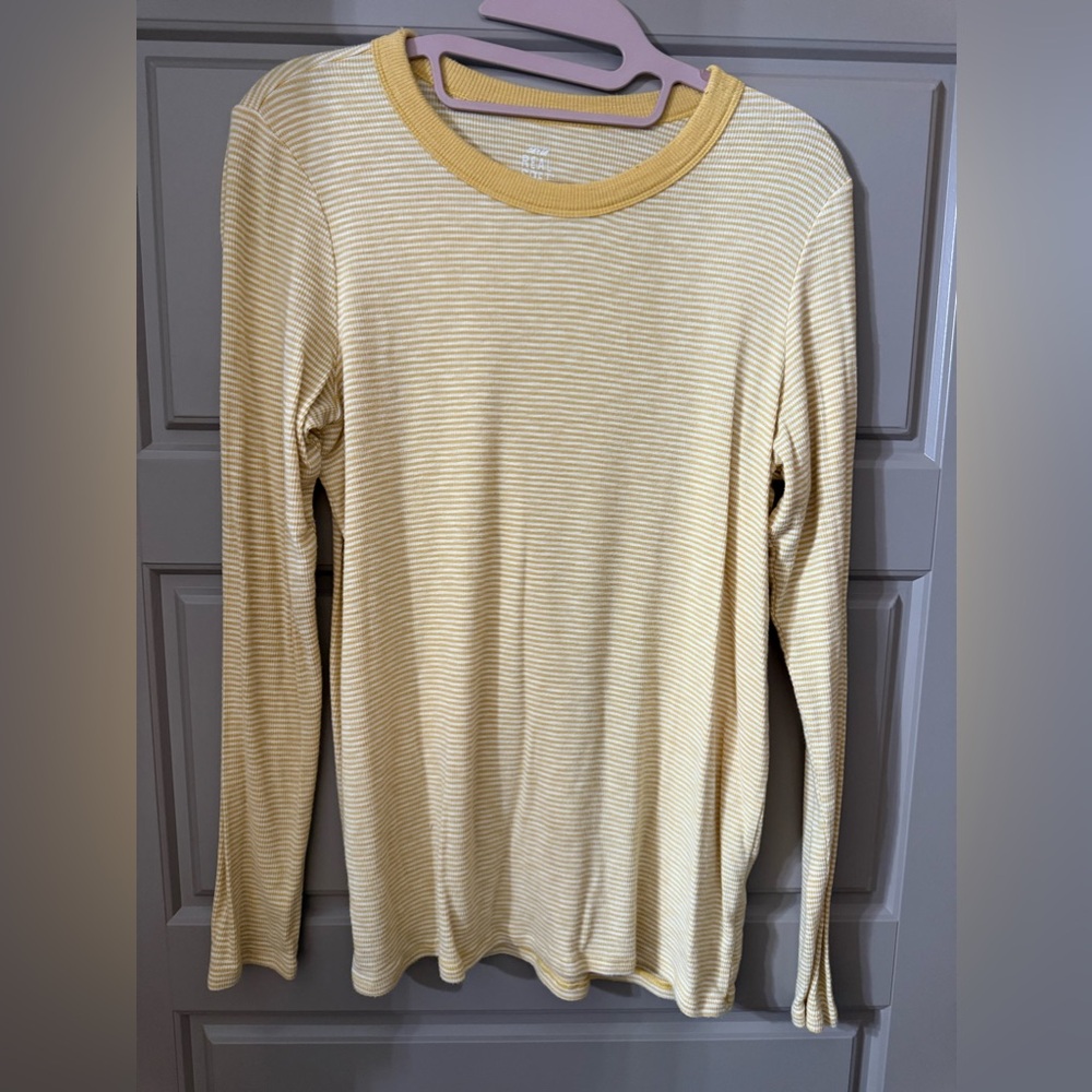 Super soft yellow and white striped long sleeve